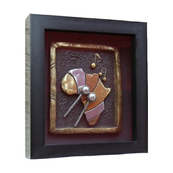 African Marimba Statue in Shadow Box for Sale