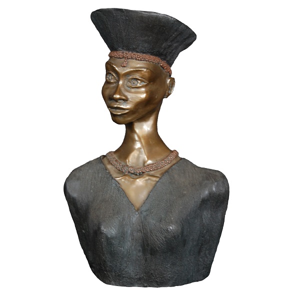 Lebo with Hat: African Female Statue for Sale