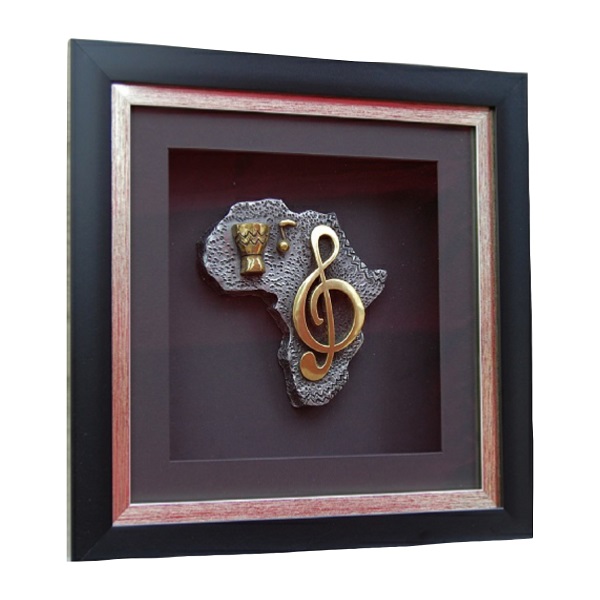 "Music of Africa" Sculpture in Shadow Box for Sale