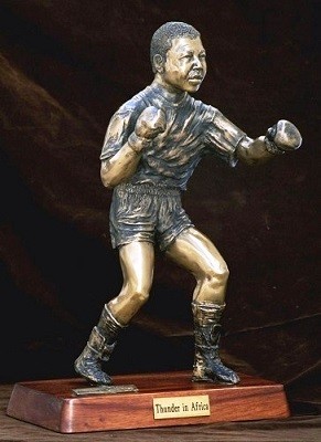 "Thunder in Africa" Sculpture of Young Nelson Mandela as a Boxer